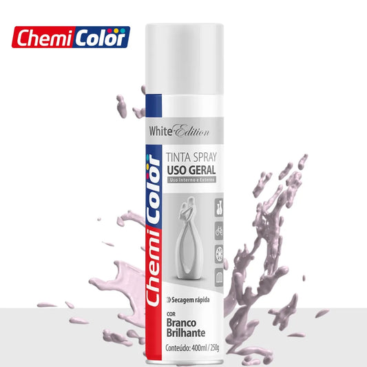 TINTA SPRAY BRANCO BRILHANTE - CHEMICOLOR