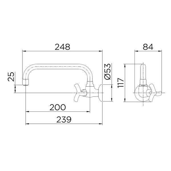 Torneira Para Cozinha Parede Bica Baixa Docol Primor - Docol