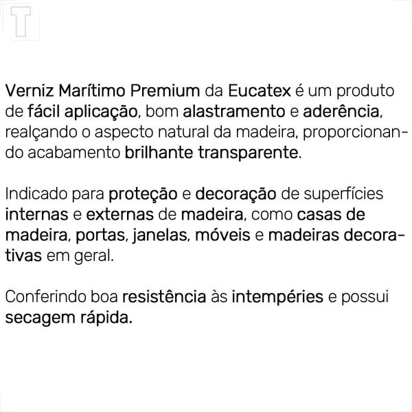 Verniz Marítimo Brilhante 1/16 L - Eucatex